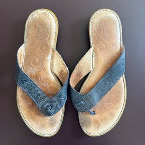 Born Blue Pebbled Leather Knotted Flip Flop Sandals – Size 8M